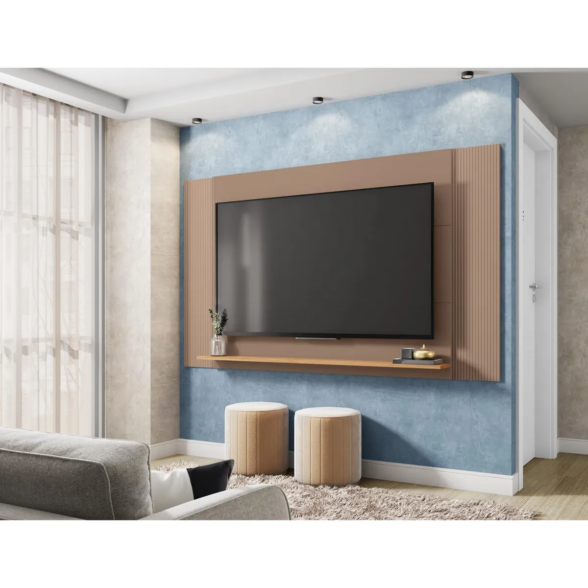 DECOCASA - Panel 55 " Mondrian Gris Castaño 180x180x17.5 cm