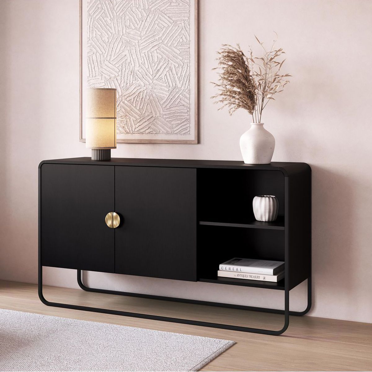 DECOCASA - Buffet 28071 Negro 37.5x135x75 cm