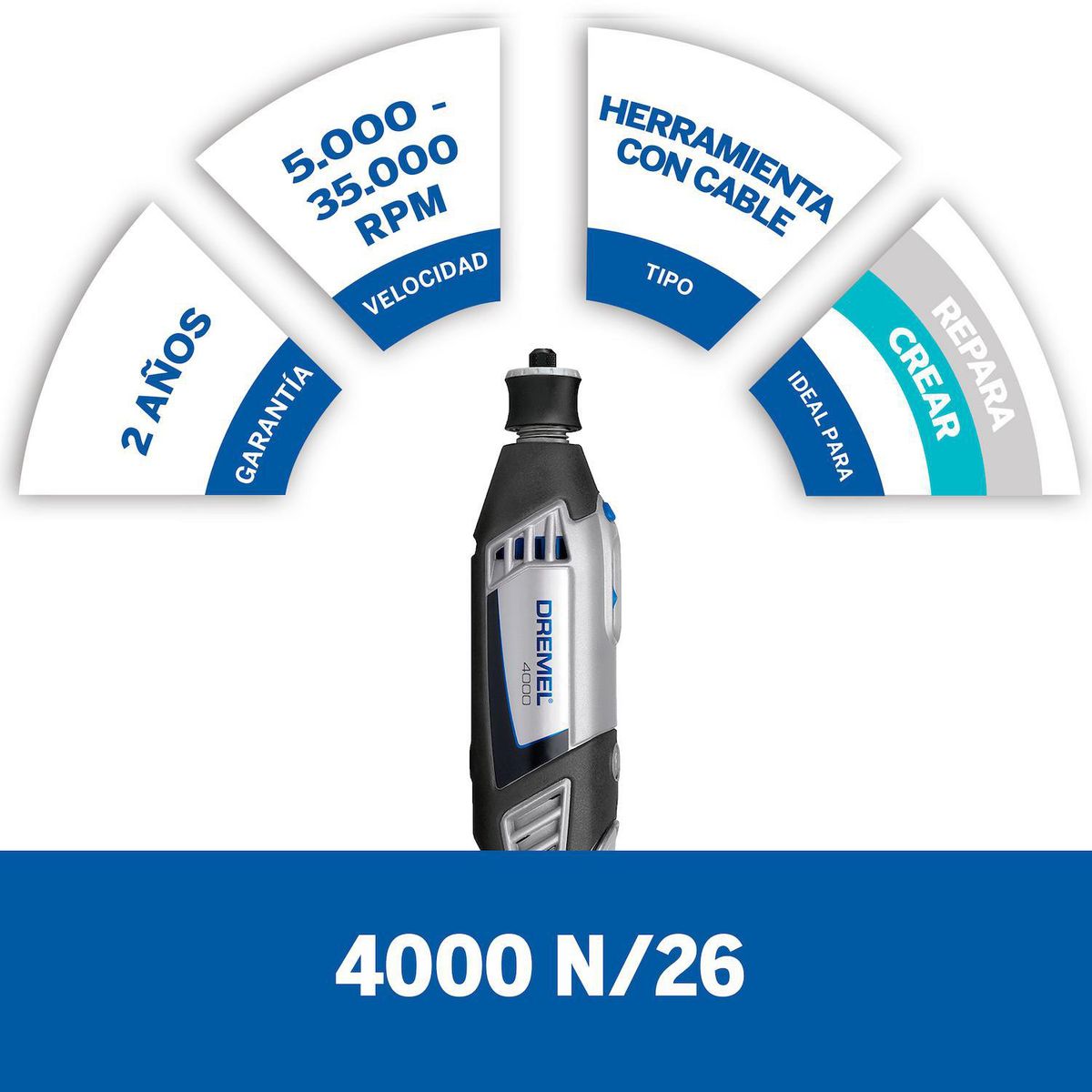 DREMEL - Multi Dremel 4000 con 26 Accesorios