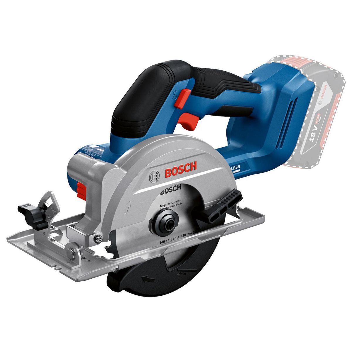 BOSCH - Sierra circular inalámbrica GKS 18V-51 sin cargador ni batería