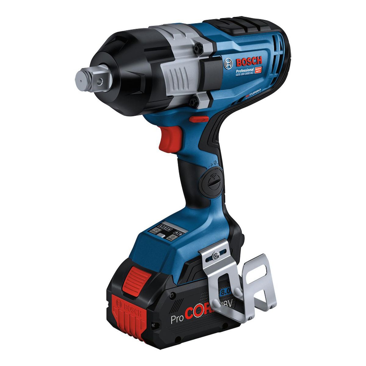 BOSCH - Llave de impacto 18V GDS 18V-1600 HC + 2 baterías 8Ah + cargador