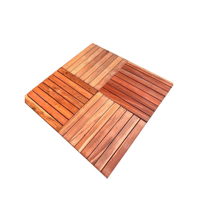 GENERICO - Deck madera 3.5 mm Curupaú Marrón oscuro a rojizo 60.6x606 cm