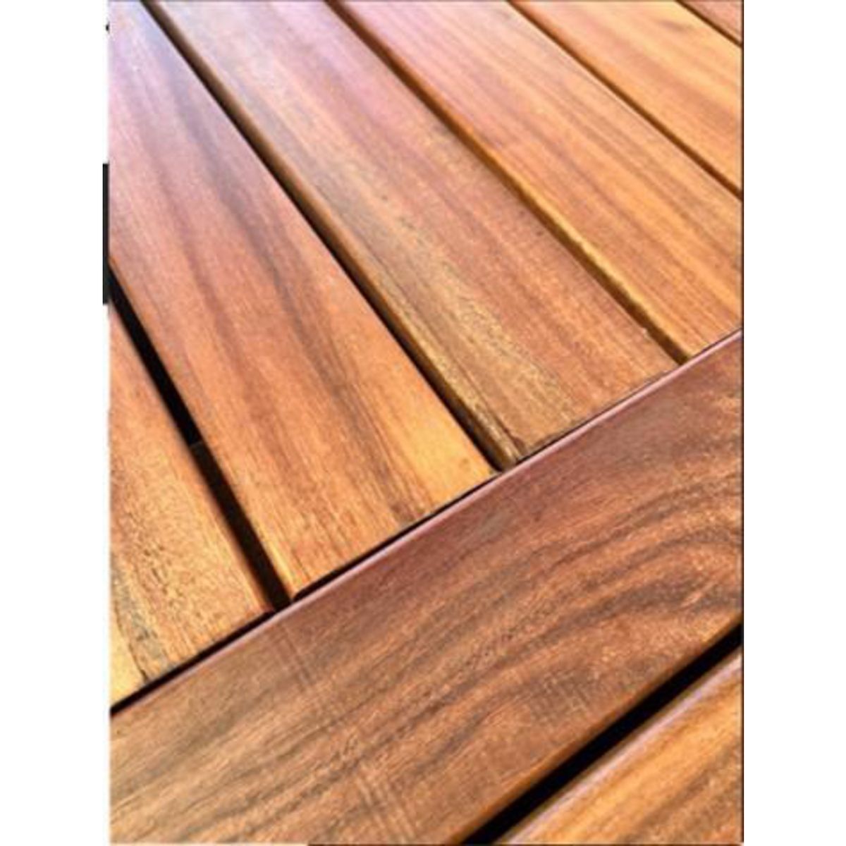 GENERICO - Deck madera 3.5 mm Curupaú Marrón oscuro a rojizo 60.6x606 cm 