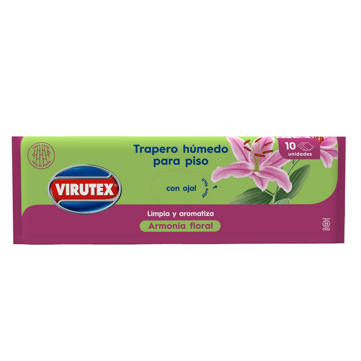 VIRUTEX - Trapero Húmedo Virutex Aroma Floral Limpieza de Pisos