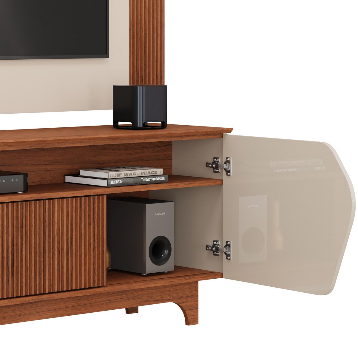 DI PORETTI - Home TV 75 " Helo Café claro 183x197x38.5 cm