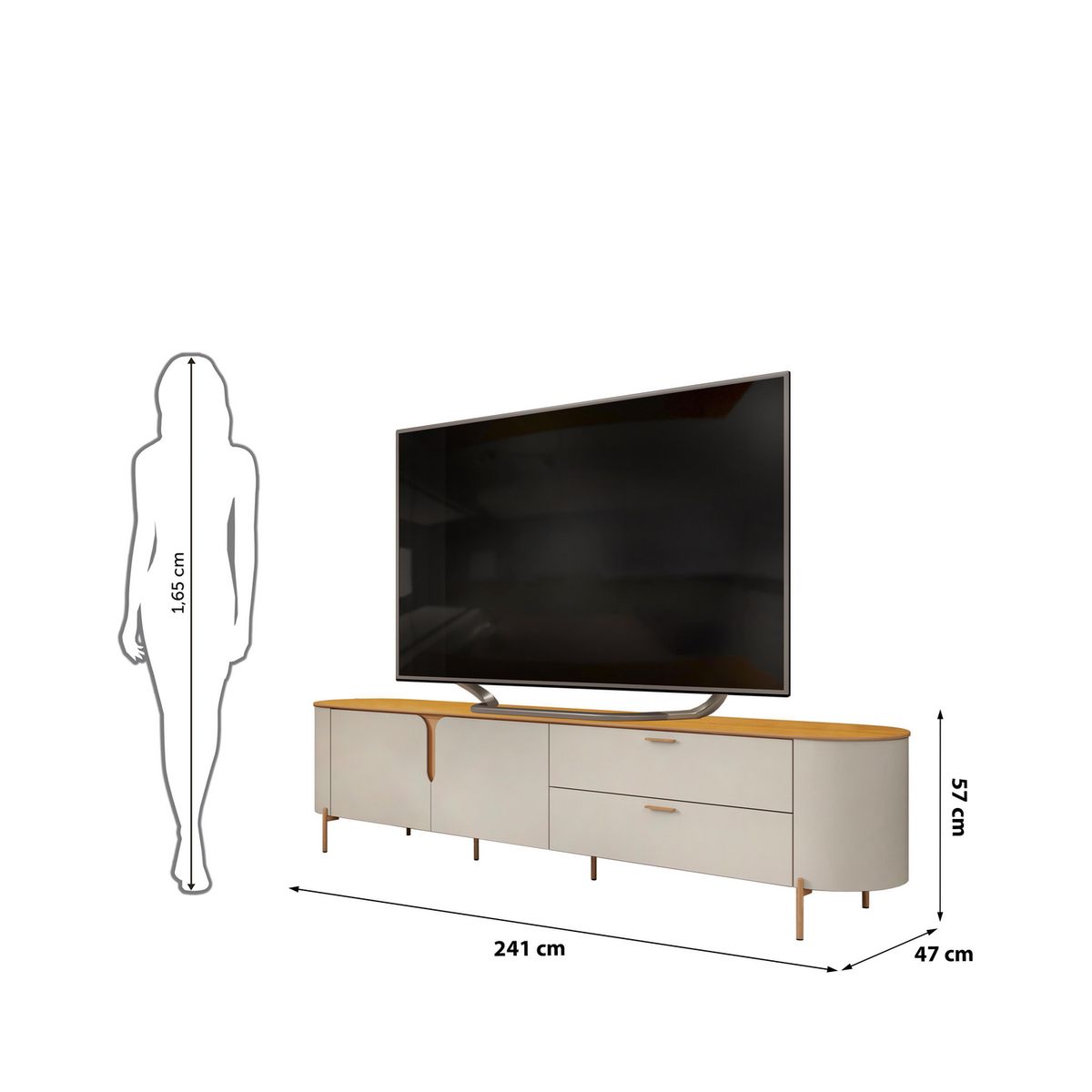 DI PORETTI - Rack TV 70 " Celine Café 241x57x47 cm