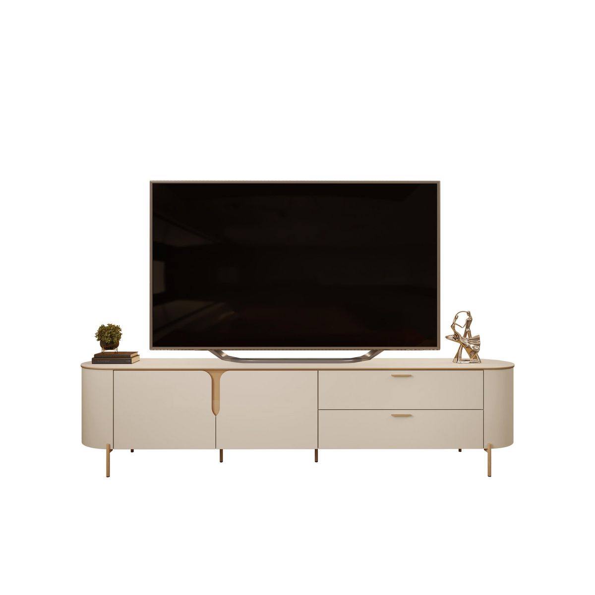 DI PORETTI - Rack TV 70 " Celine Blanco 241x57x47 cm