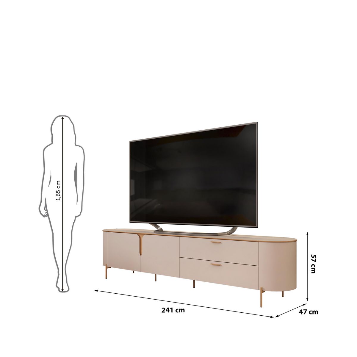 DI PORETTI - Rack TV 70 " Celine Blanco 241x57x47 cm