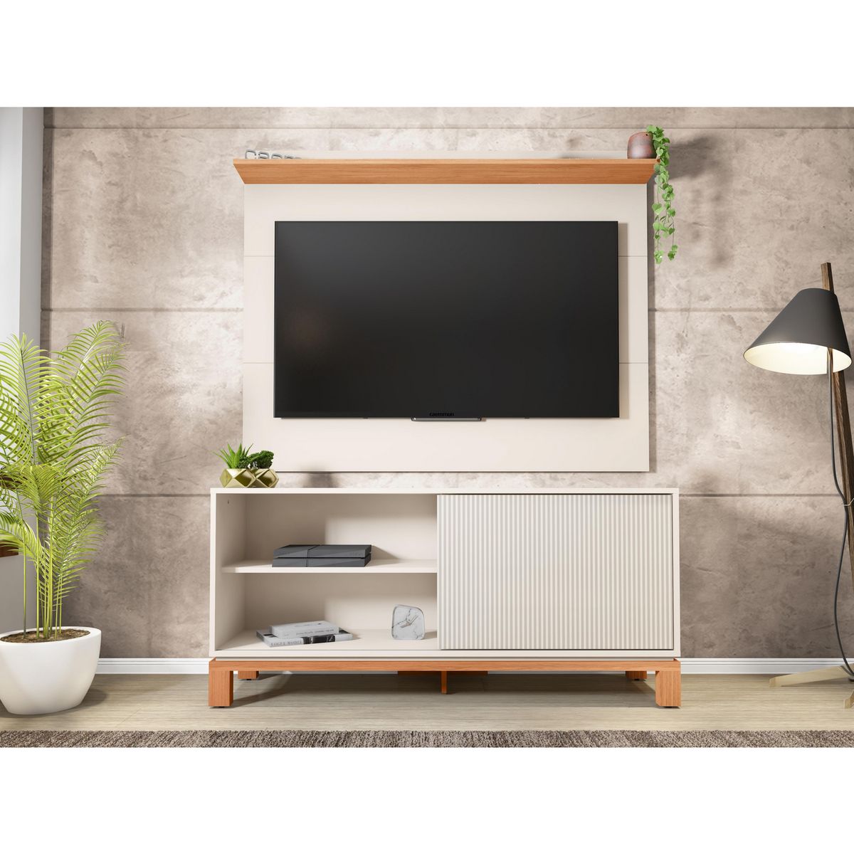 DECOCASA - Panel TV 50" + Rack 1.3 Mondrian Off White