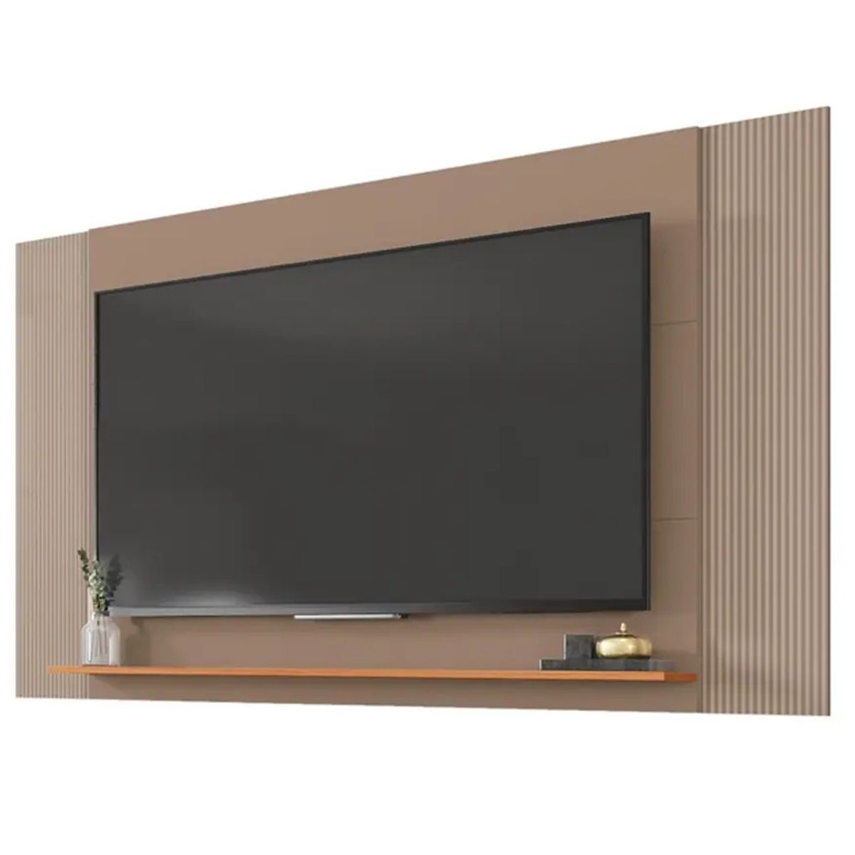 DECOCASA - Panel TV 60" + Rack 1.8 + Vitrina Mondrian Gris