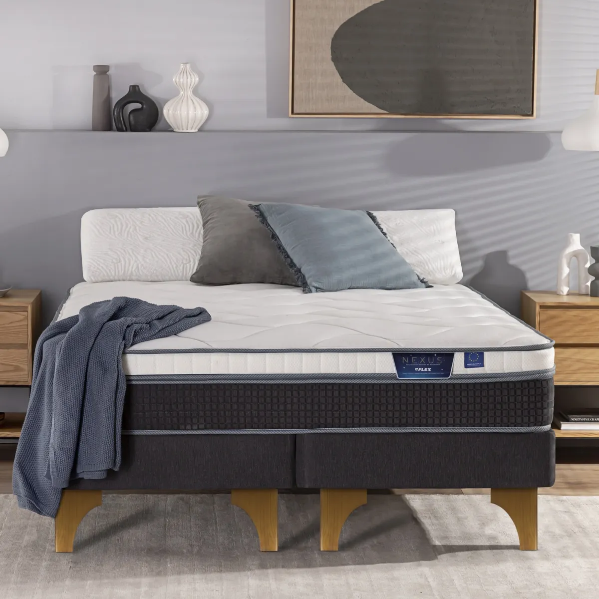 FLEX - Cama 2 plazas Europea Nexus Blanco