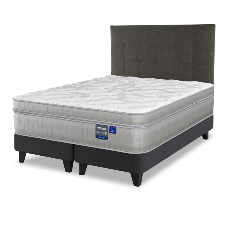 FLEX - Cama 2 Plazas Europea Paradise Gris