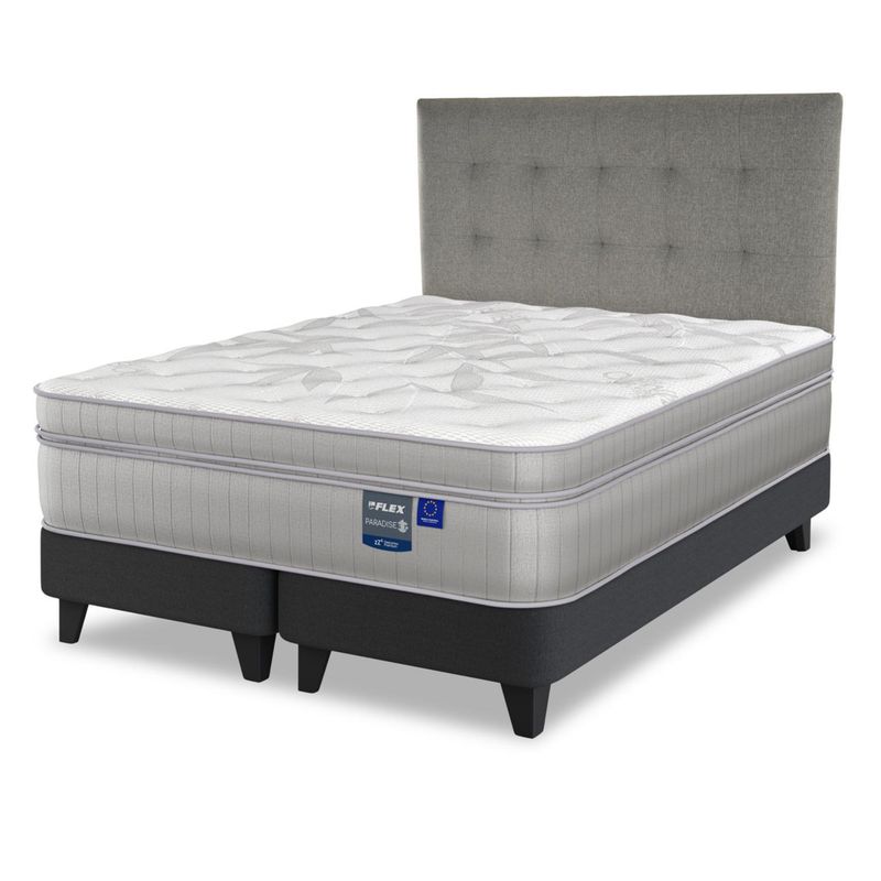 FLEX - Cama 2 Plazas Europea Paradise Gris