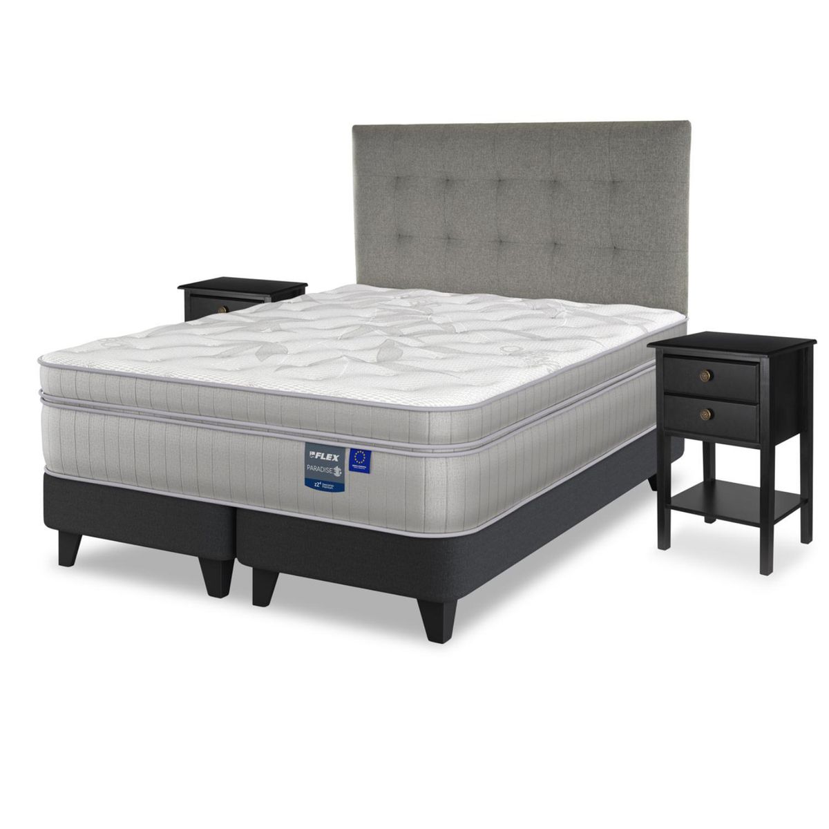 FLEX - Cama King Europea Paradise Gris