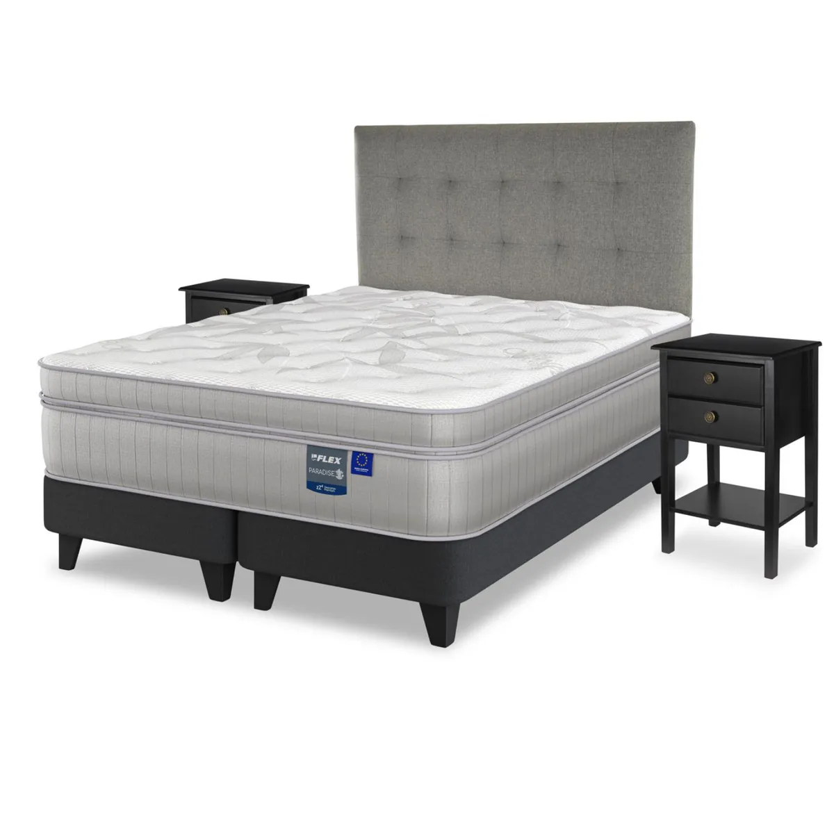 FLEX - Cama King Europea Paradise Gris