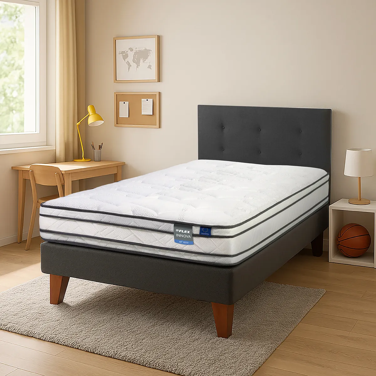FLEX - Cama 1 plaza Europea Innova Blanco
