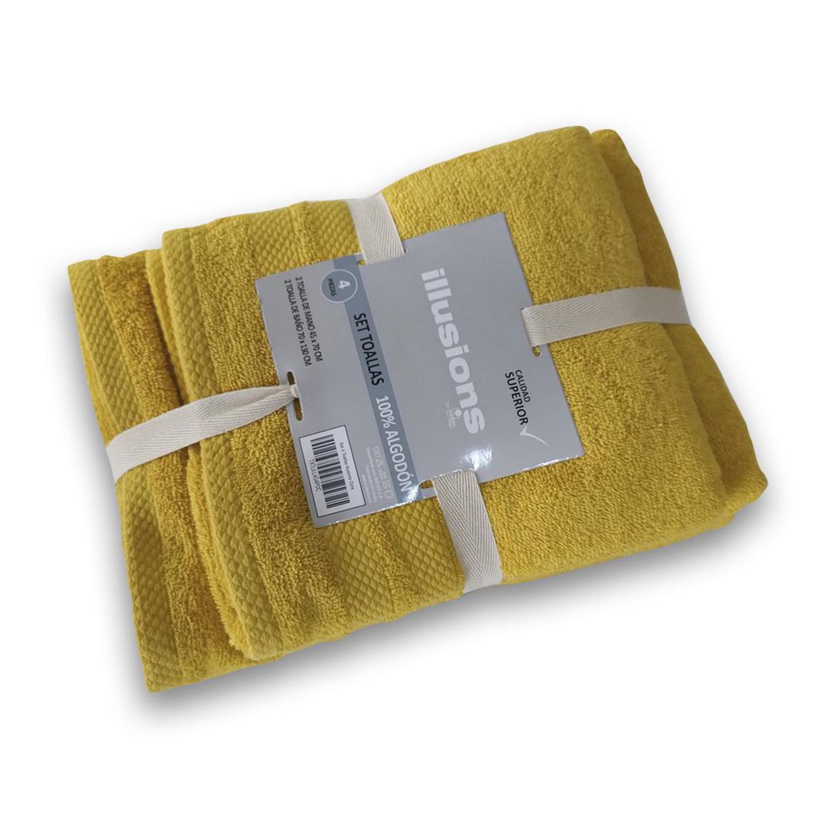 ILLUSIONS - Set de Toallas 400 gr Algodón 70x130 cm Ocre