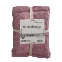 Set de Toallas 400 gr Algodón 70x130 cm Rosado