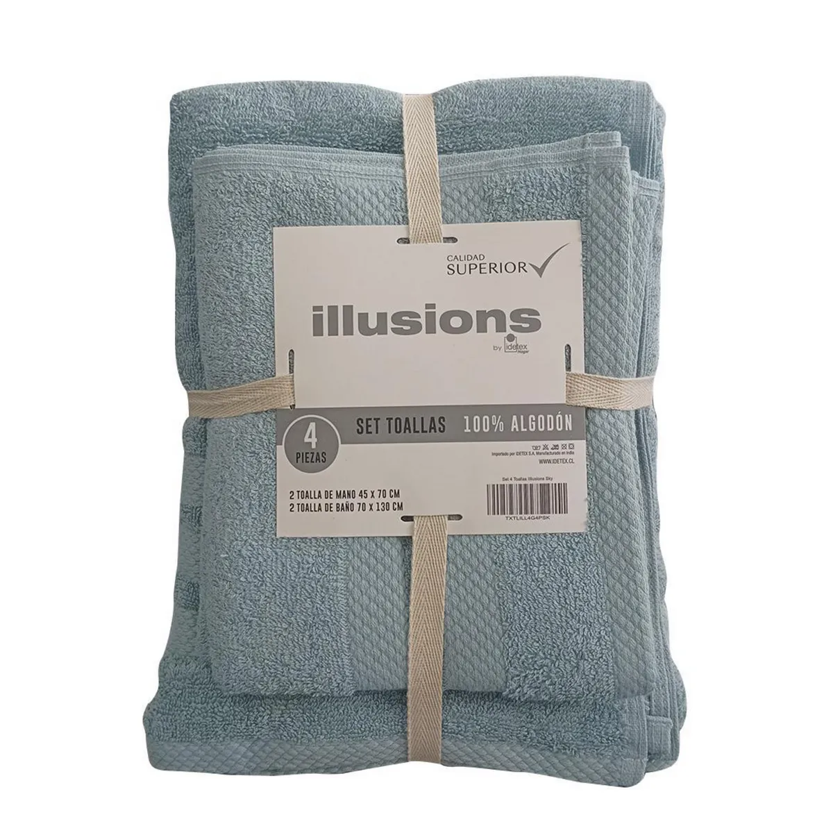 ILLUSIONS - Set de Toallas 400 gr Algodón 70x130 cm Sky
