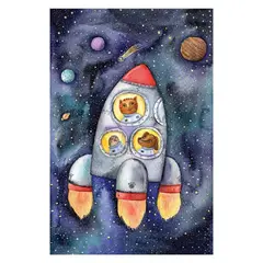 IDETEX - Alfombra Space 100x133 cm Polipropileno Azul Oscuro