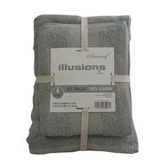ILLUSIONS - Set de Toallas 400 gr Algodón 70x130 cm Sage