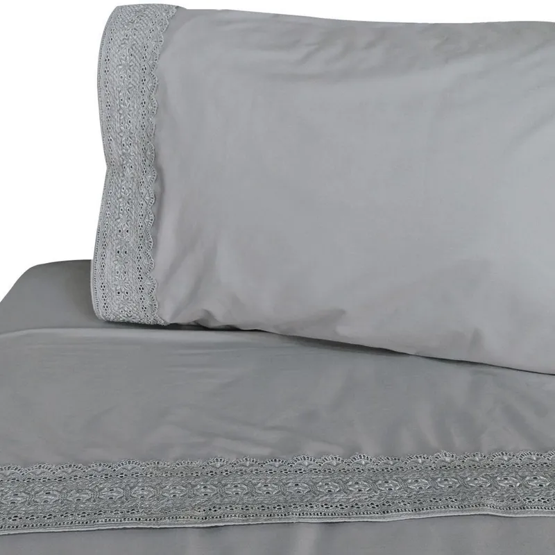ILLUSIONS - Sabana Broderie 1.5 plazas 180 Hilos Ivory