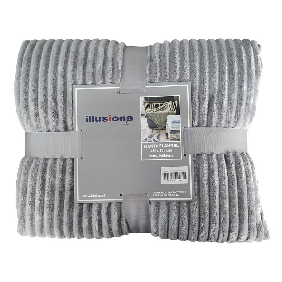 ILLUSIONS - Manta Flannel Especial Gris