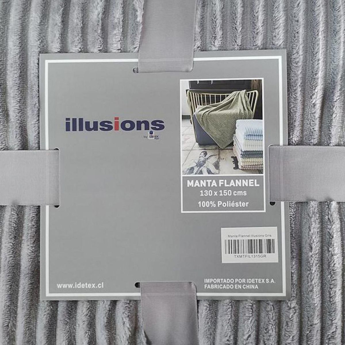 ILLUSIONS - Manta Flannel Especial Gris