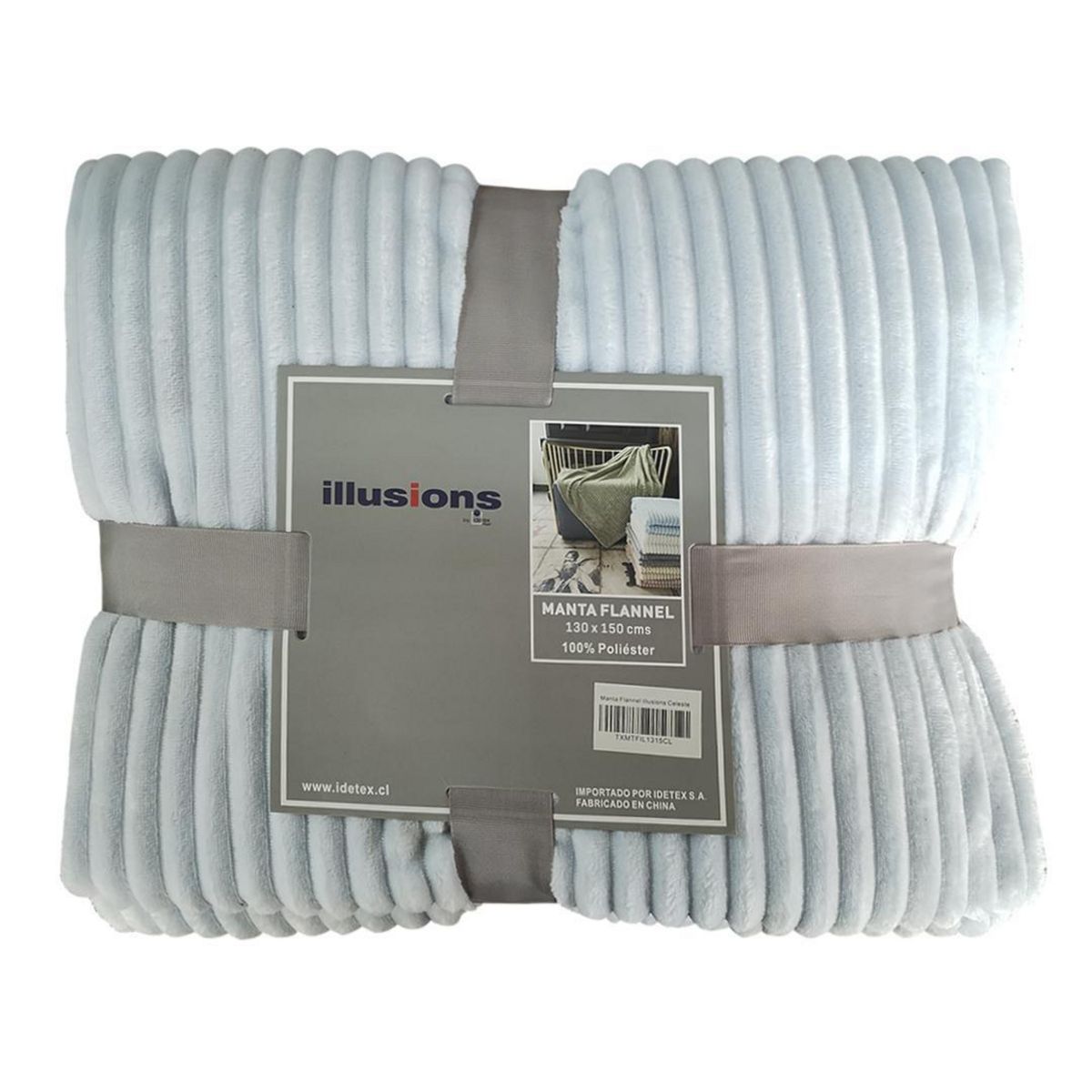 ILLUSIONS - Manta Flannel Especial Celeste