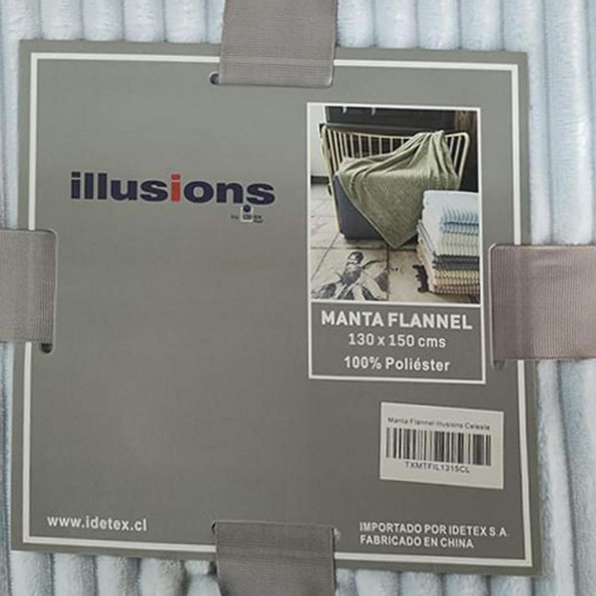 ILLUSIONS - Manta Flannel Especial Celeste