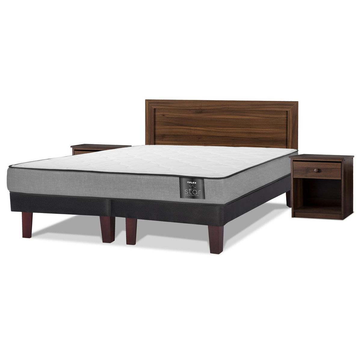 FLEX - Cama 2 plazas Europea Star Gris