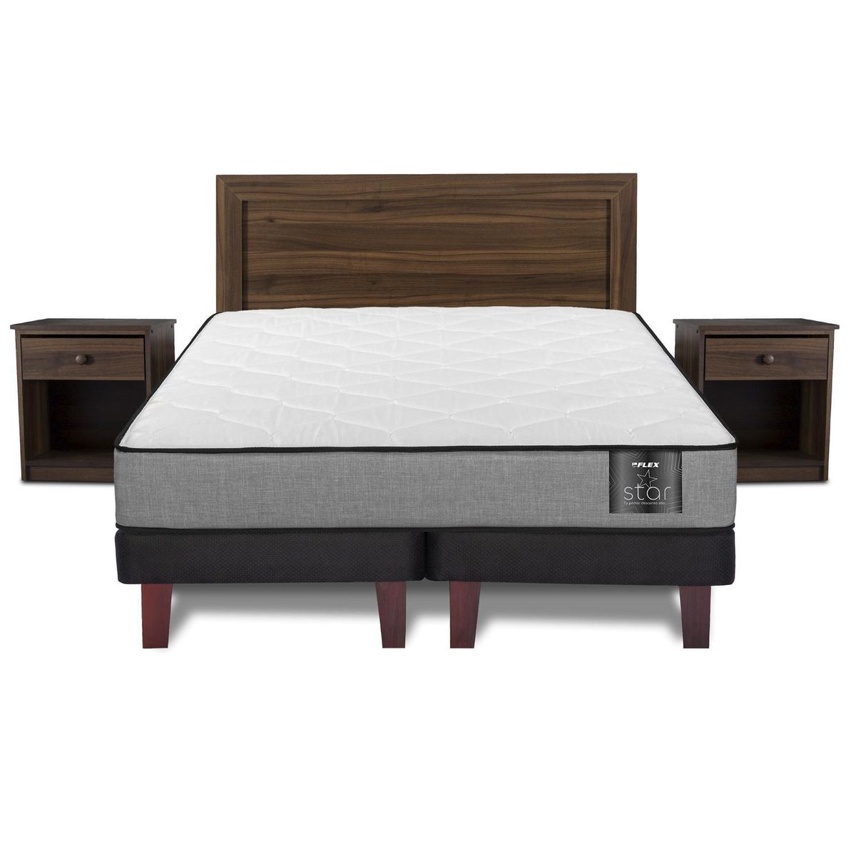 FLEX - Cama 2 plazas Europea Star Gris