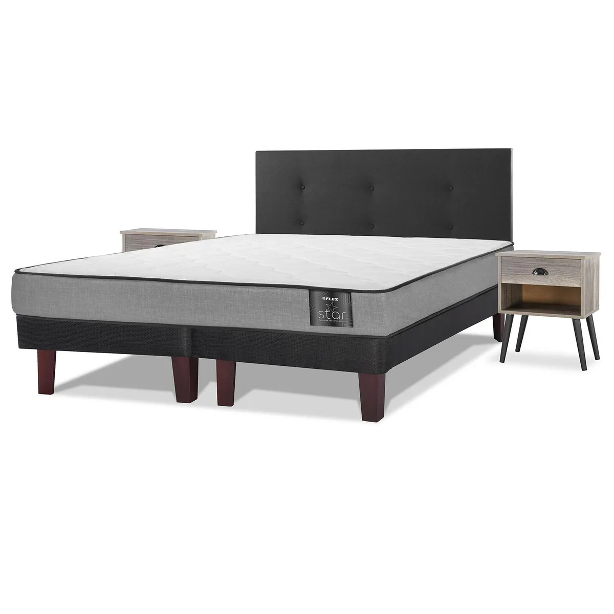 FLEX - Cama 2 plazas Europea Star Gris