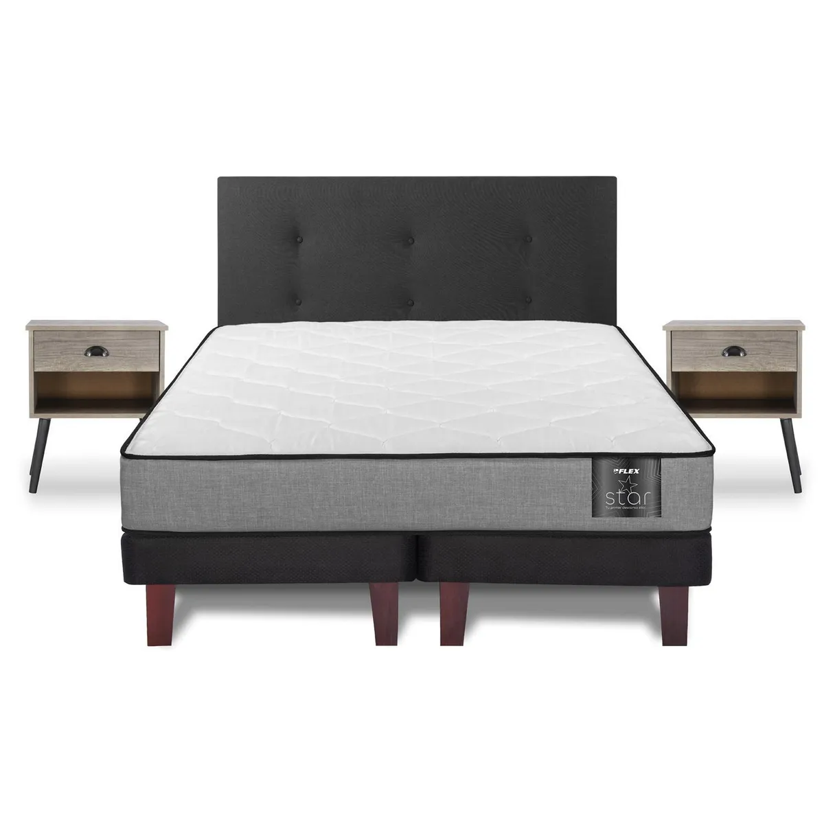 FLEX - Cama 2 plazas Europea Star Gris