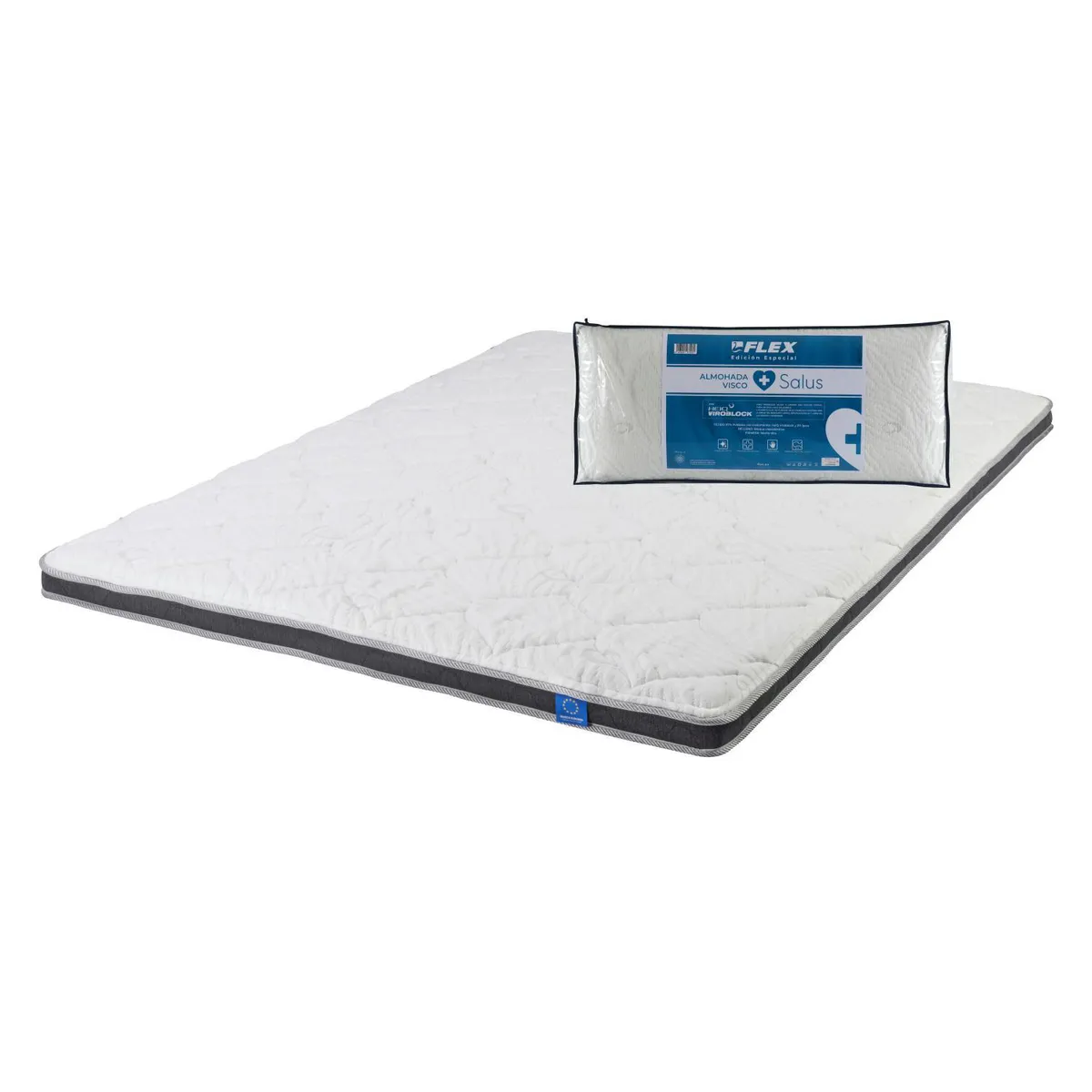 FLEX - Topper Salus King + Pack Almohadas Salus