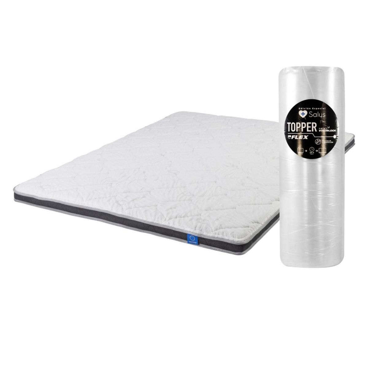 FLEX - Topper Salus King + Pack Almohadas Salus