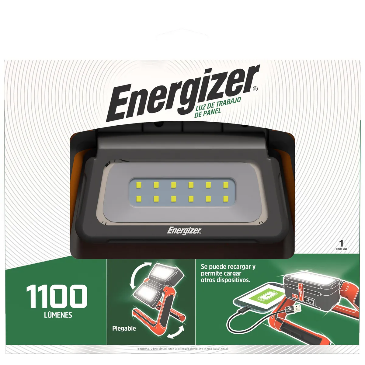 ENERGIZER - Foco de trabajo ajustable 1100 lúmenes