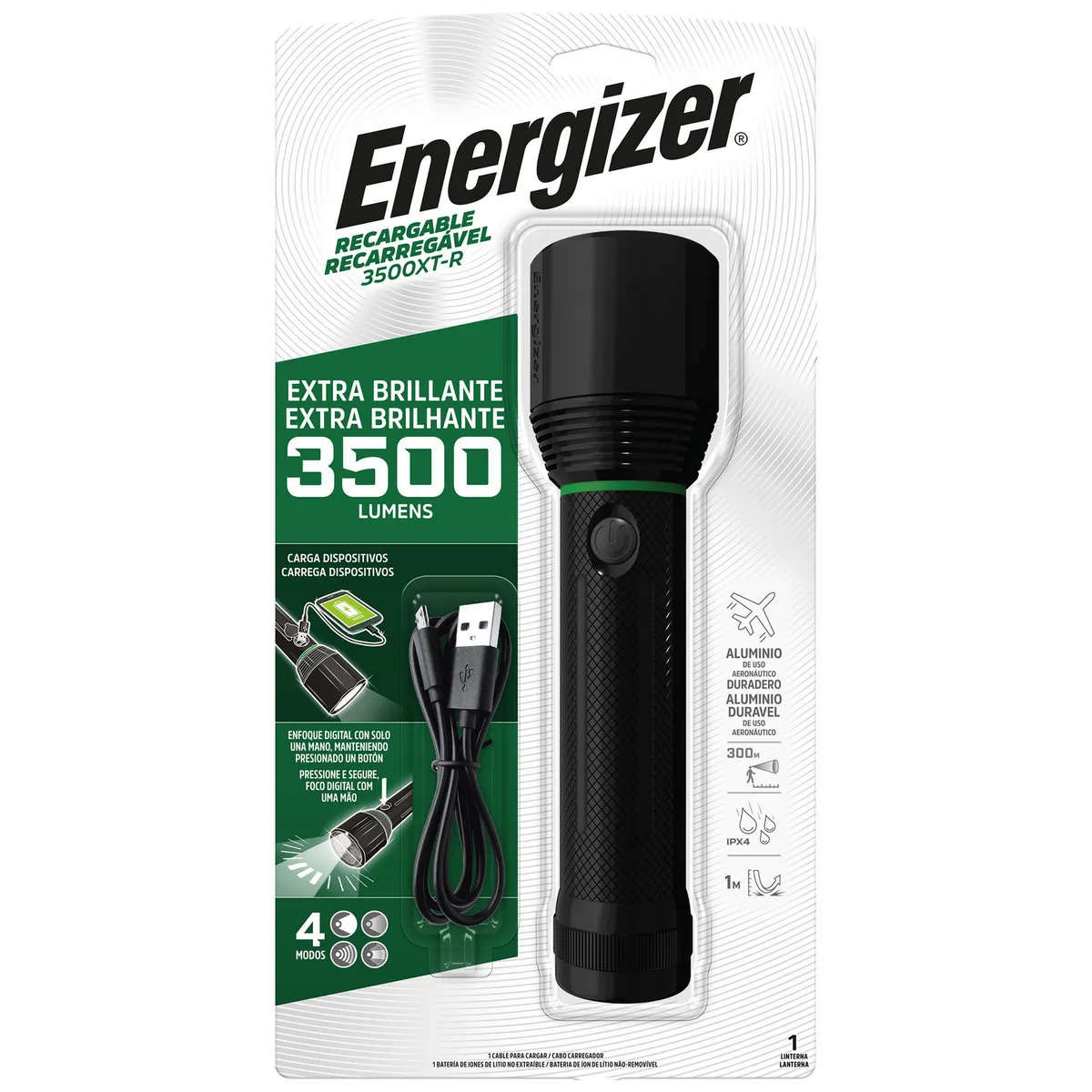 ENERGIZER - Linterna profesional recargable 3500 lúmenes