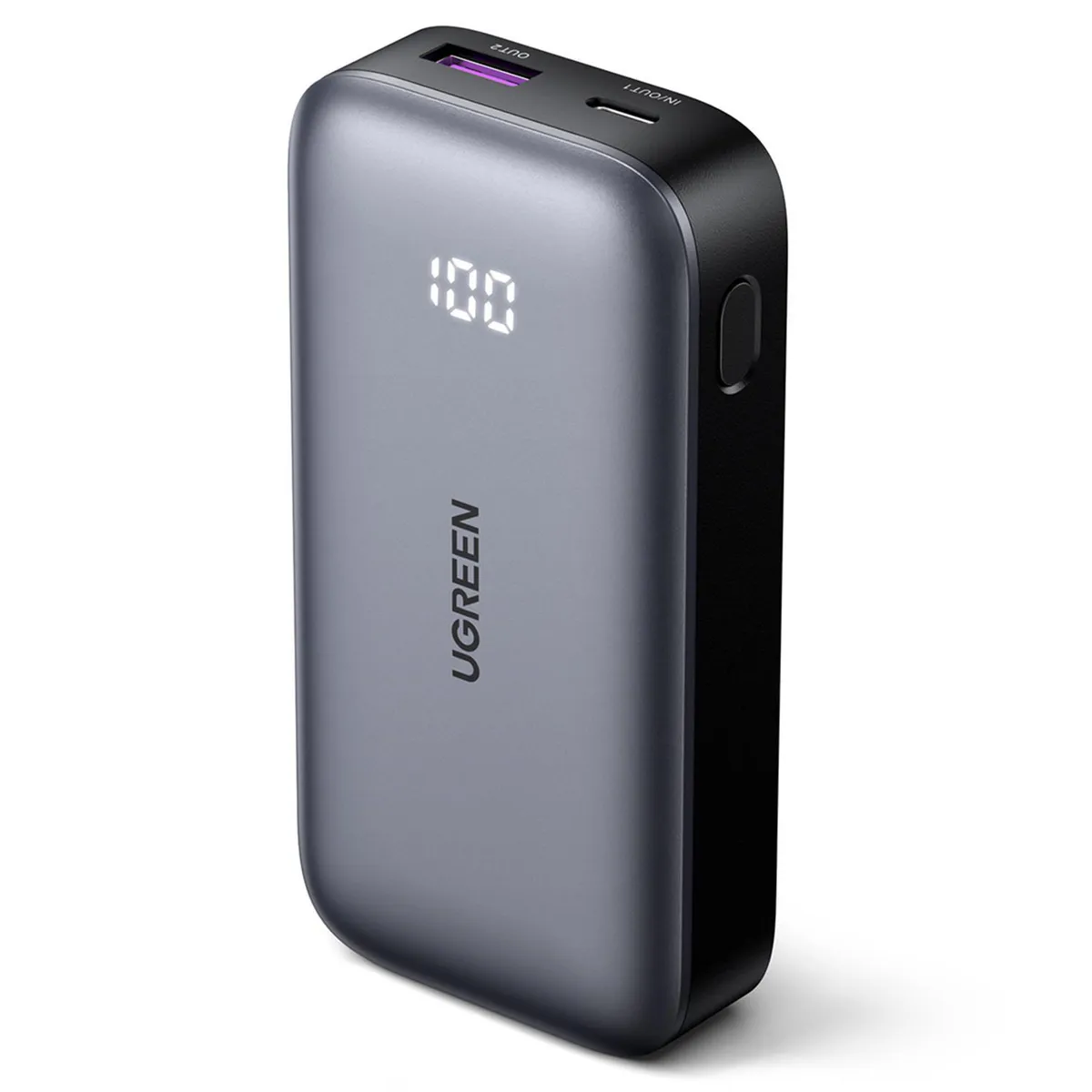 UGREEN - Batería Portátil 10.000mAh Mini con Pantalla y Quick Charging 30W - Gris PB502