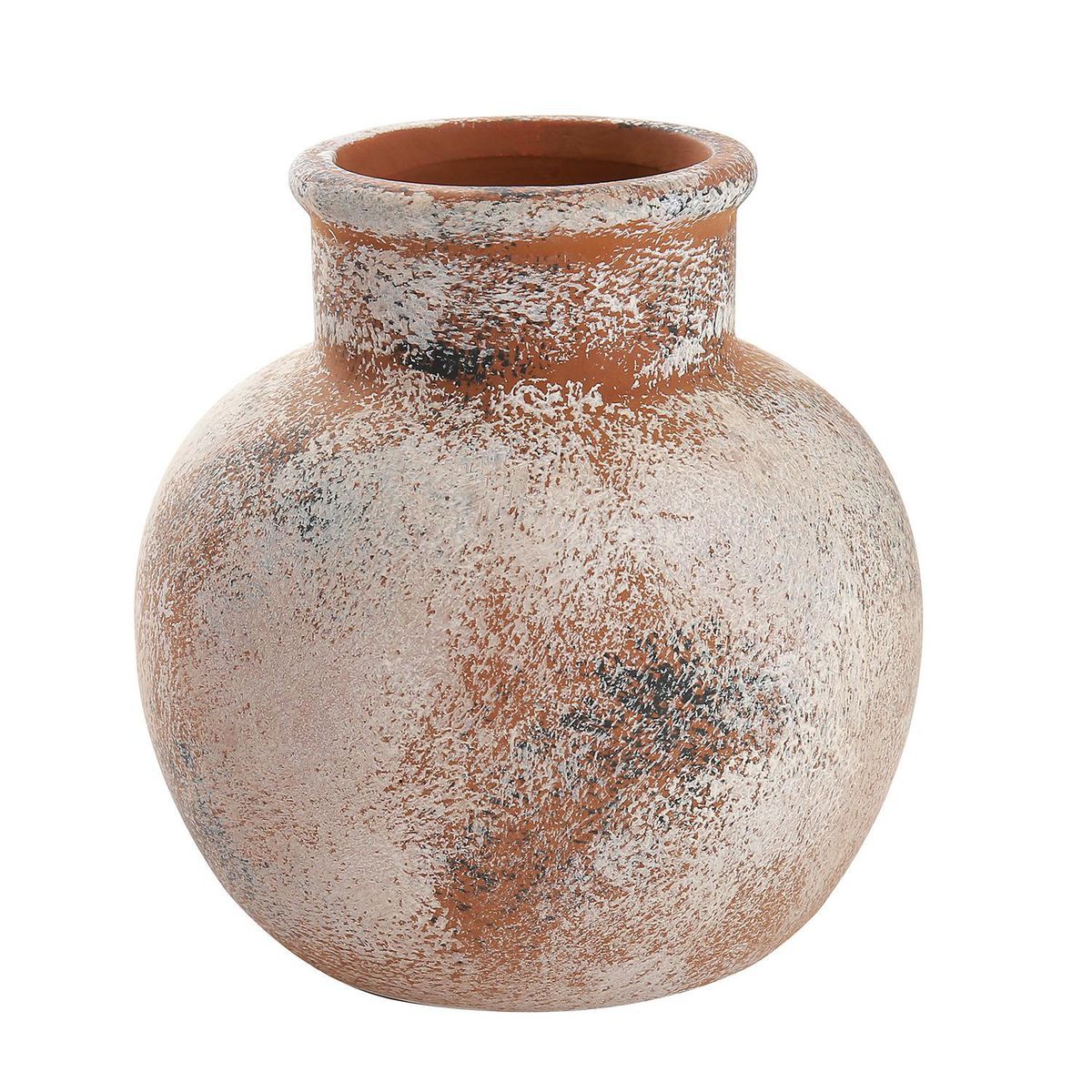 SOHOGAR - Jarrón De Cerámica Rústica Beige 15 cm