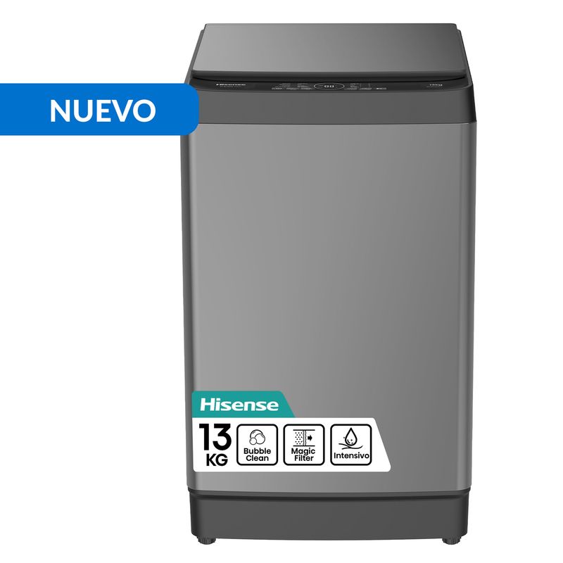 HISENSE - Lavadora Carga Superior 13 Titanium Gray WT3K1323UT