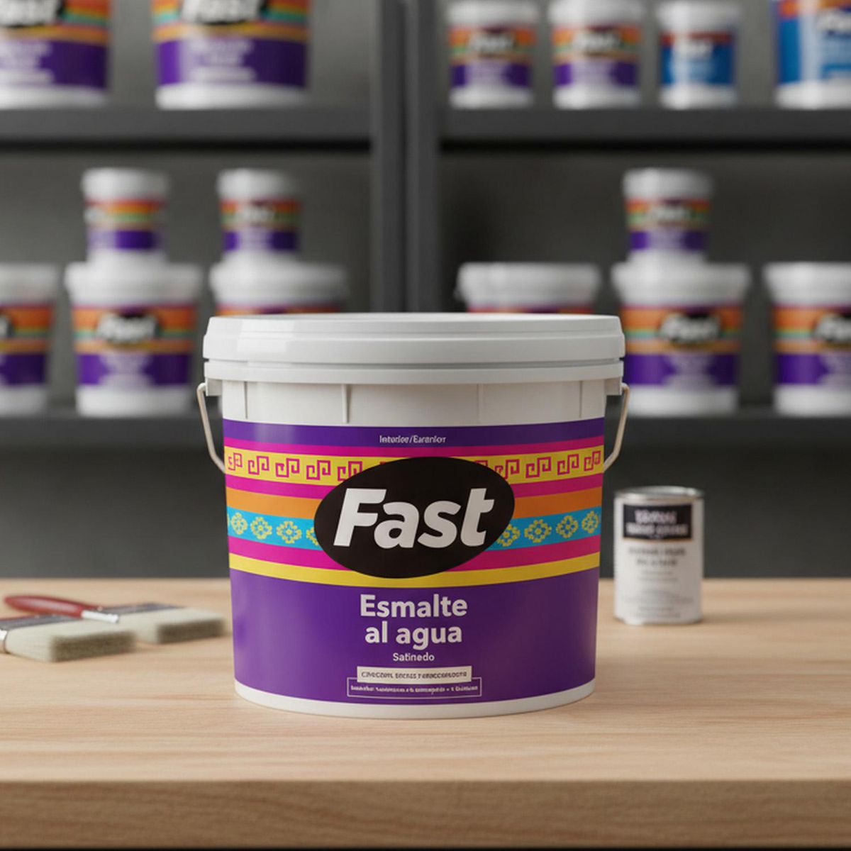 FAST - Esmalte al Agua Fast Tineta 4 galón(es) Satinado Blanco