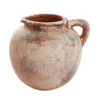 Jarra de Cerámica Rústica Beige 36x35 cm