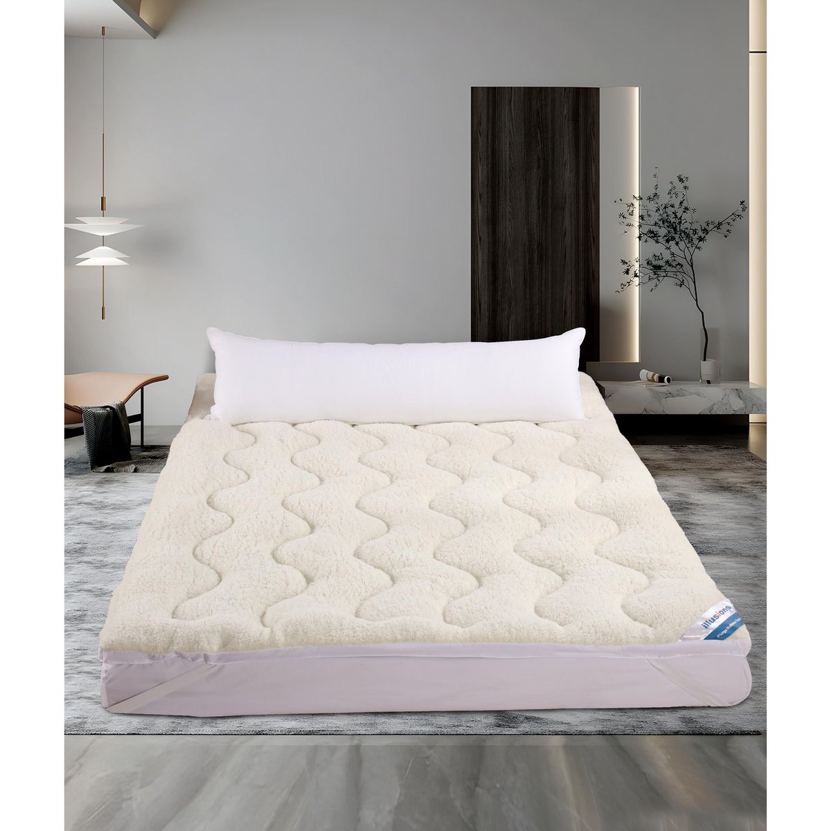 ILLUSIONS - Cubrecolchón King Blanco