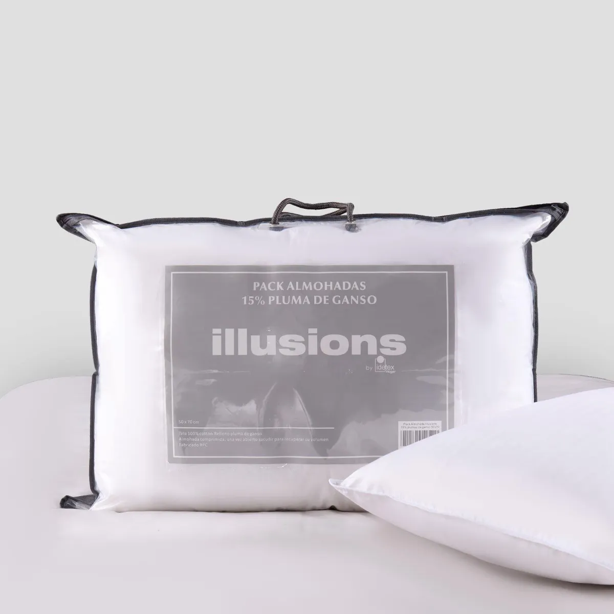 ILLUSIONS - Pack Almohada de Plumas de ganso para Dormir 50x70 cm