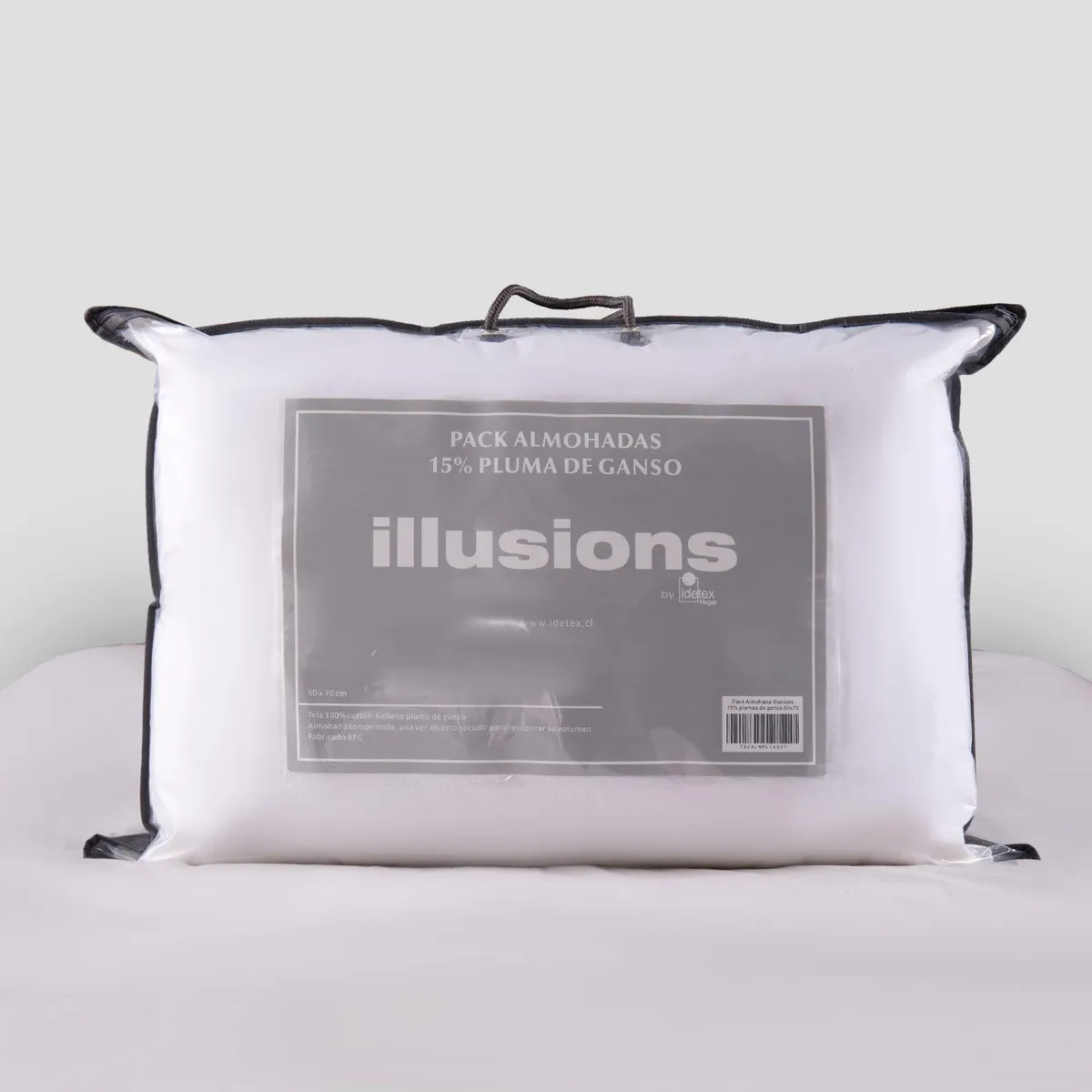ILLUSIONS - Pack Almohada de Plumas de ganso para Dormir 50x70 cm