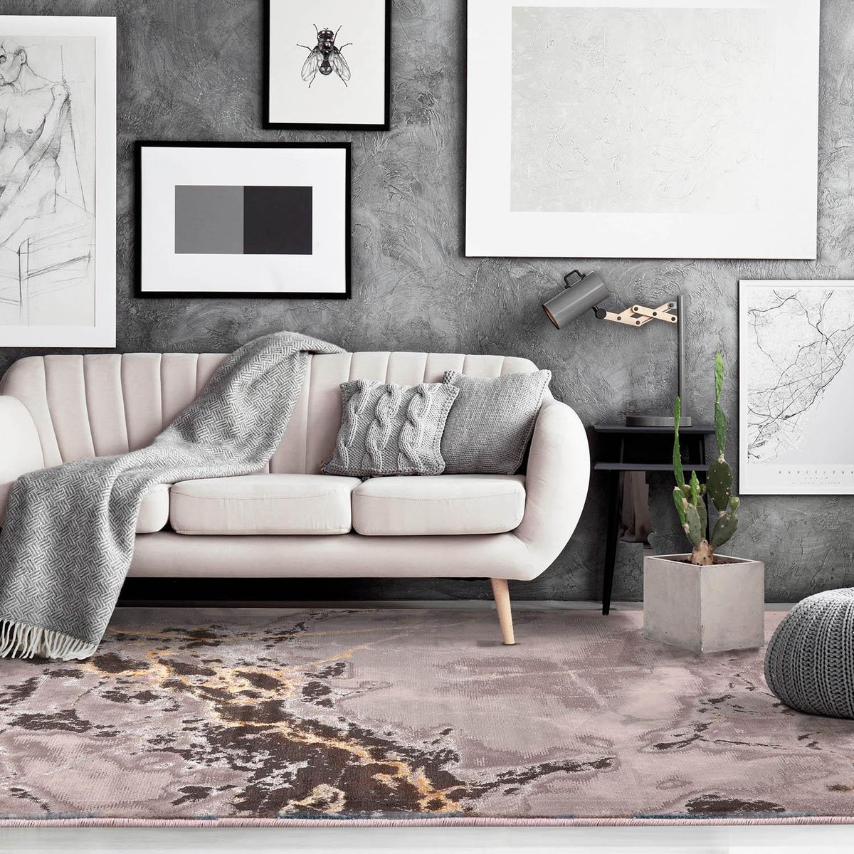 DIB - Alfombra Millet 160x230 cm Gris