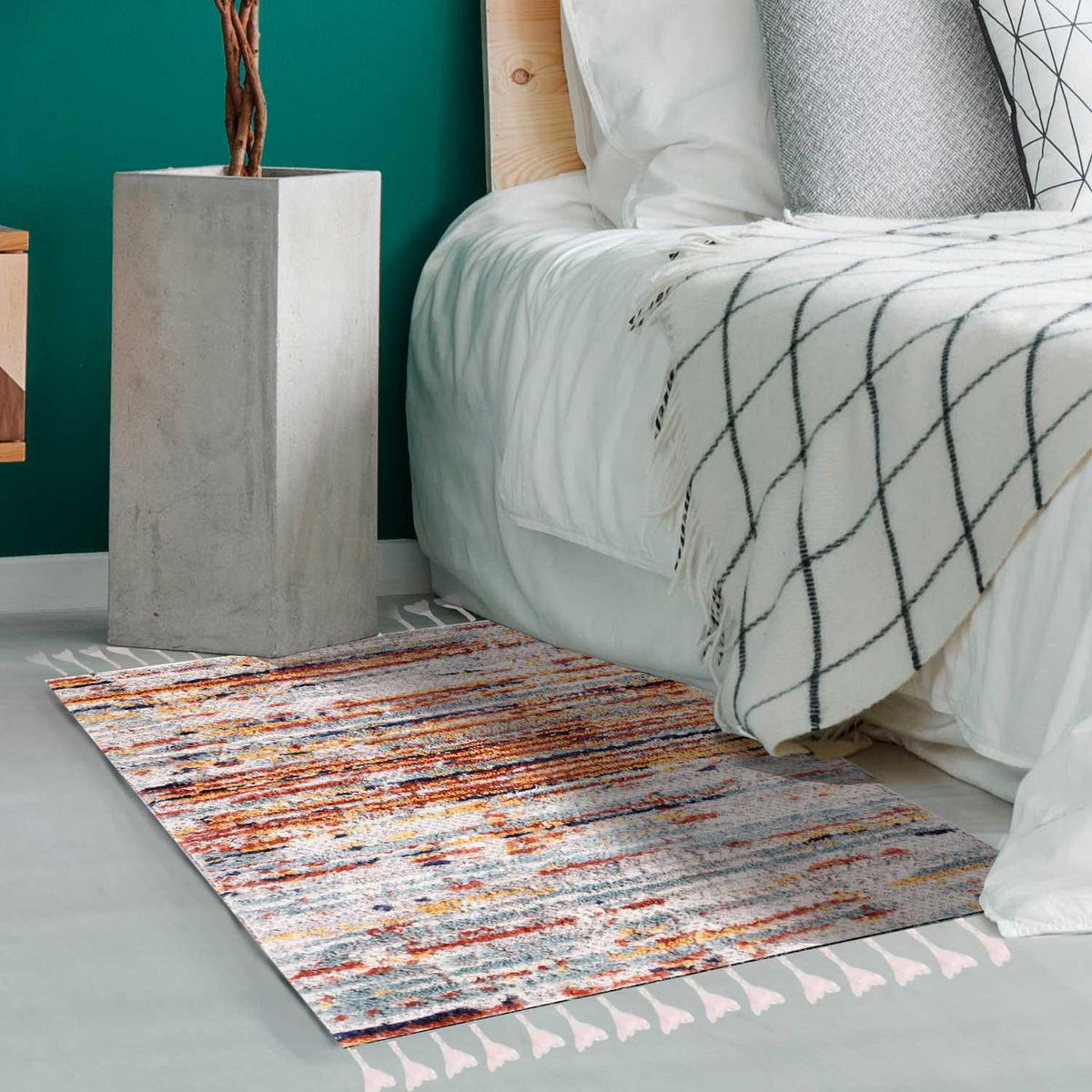 DIB - Alfombra Marruecos 80x120 cm Blanco/ Gris