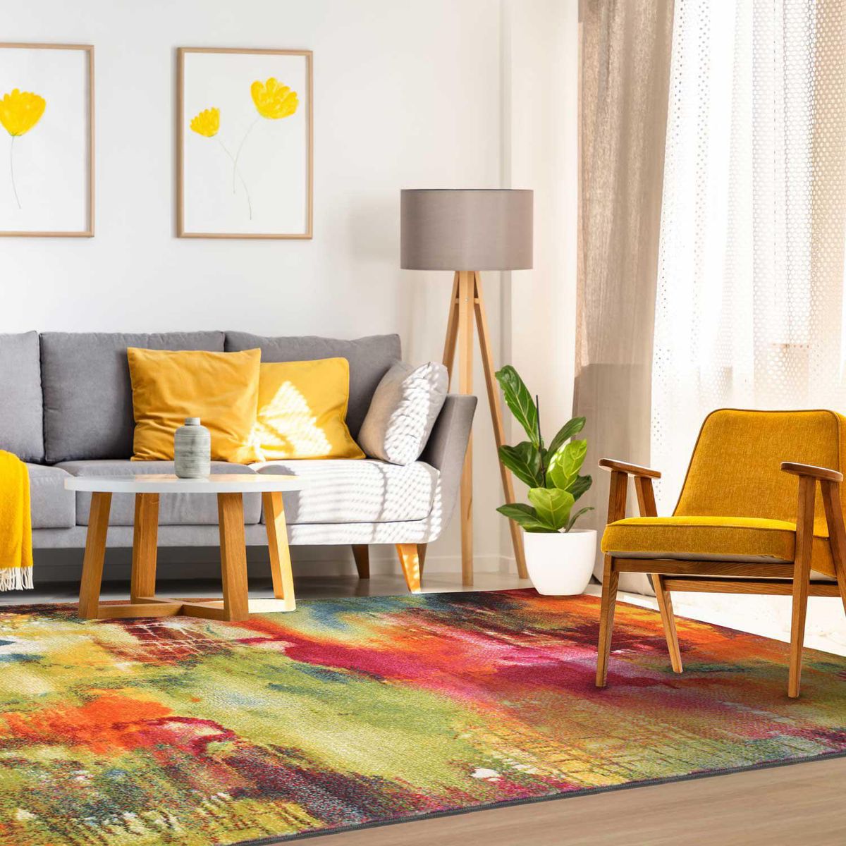 DIB - Alfombra Grande Inusual 200x290 cm Multi