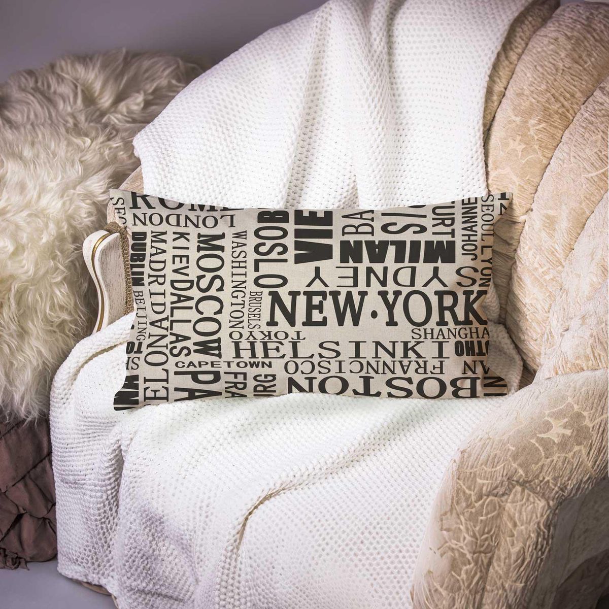 DIB - Cojín Lino Beige 30x50 cm